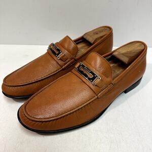 NWOT Bally Horse Bit Loafers Amber Brown Calf Made in Switzerland UK 9 F US 10 E